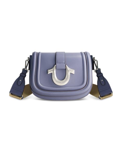 True Religion Blue Saddle Bag With Hardware