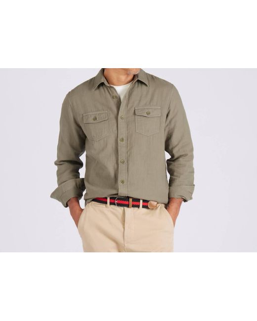 Grayers Multicolor Brando Lightweight Double Cloth Shirt In Military Olive for men