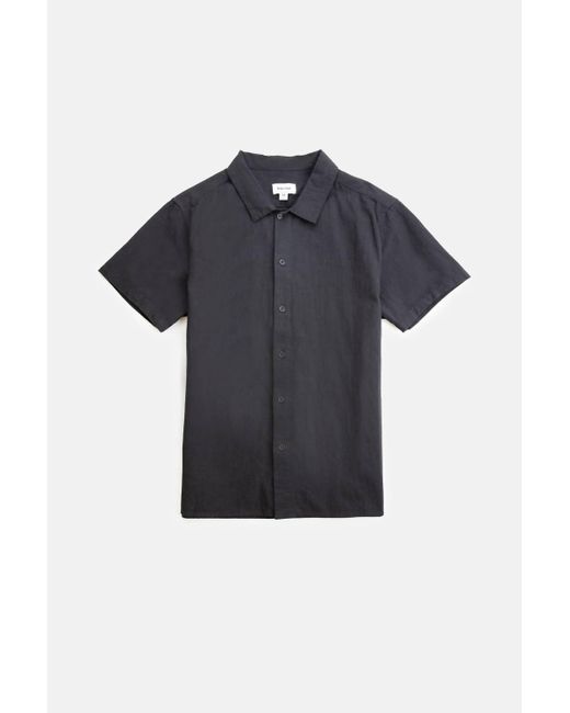 Rhythm Blue Classic Linen Shirt In Vintage Black for men