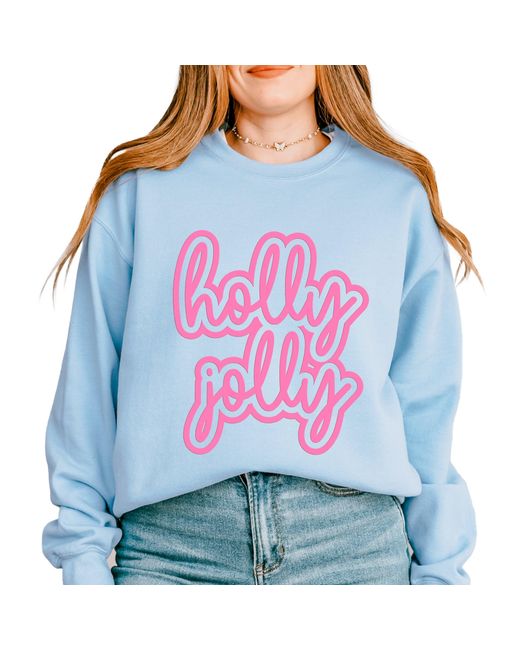 Simply Sage Market Blue Holly Jolly Outline Puff