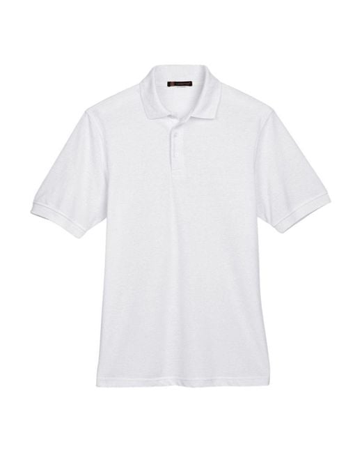 Harriton White Easy Blend Polo for men
