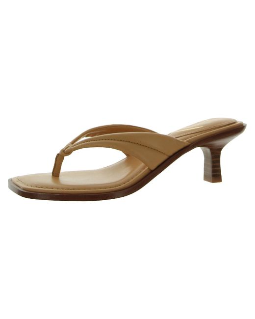 Sam Edelman Daphney Leather Thong Kitten Heels in Brown | Lyst