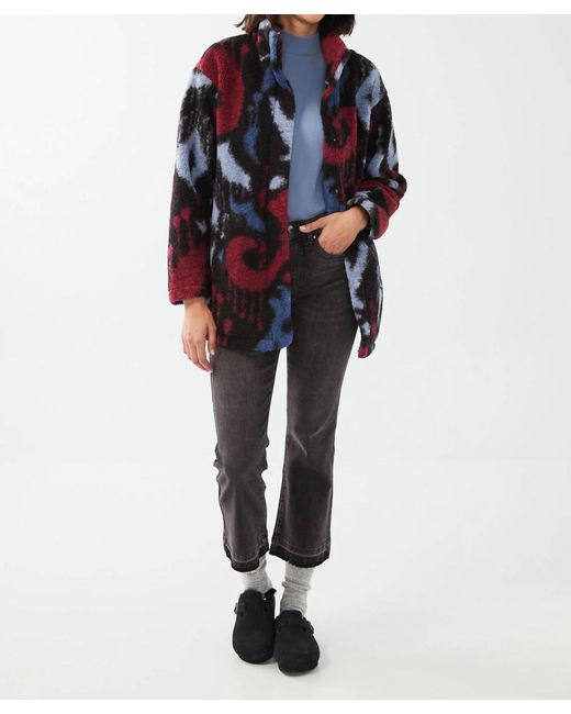 Fdj Black Printed Teddy Jacket