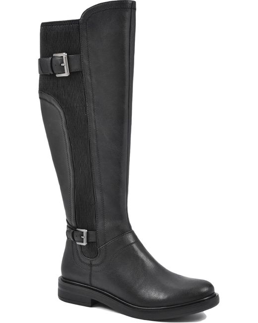 White Mountain Meditate Faux-leather Zipper Knee-high Boots in Black | Lyst