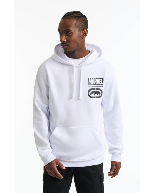 Ecko' Unltd White Sensational Spidey Back Hoodie for men