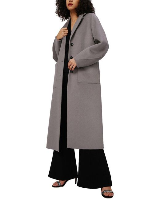 Diane von Furstenberg Gray Nene Wool Coat