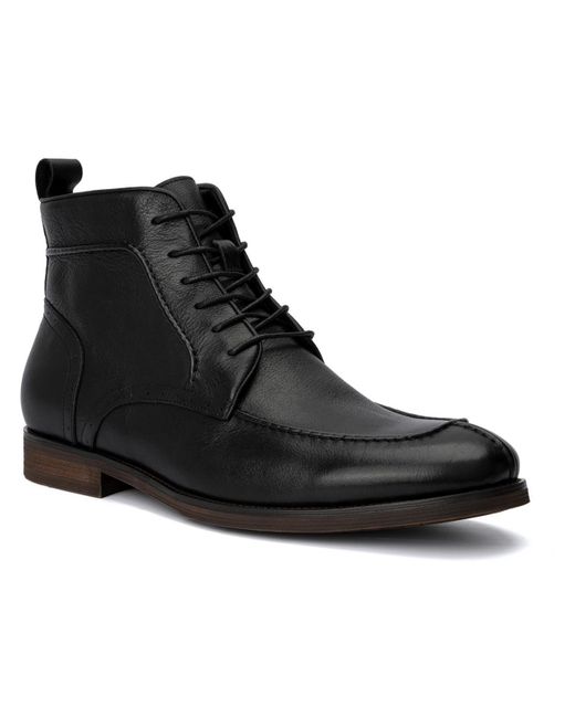 Vintage Foundry Black Bejamin Leather Ankle Combat & Lace-up Boots for men