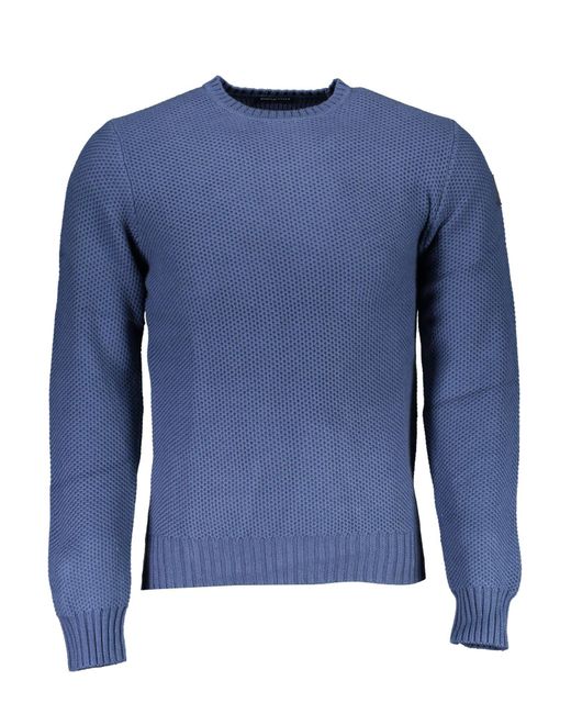 North Sails Blue Chic Round Neck Recycled Fiber Sweater for men