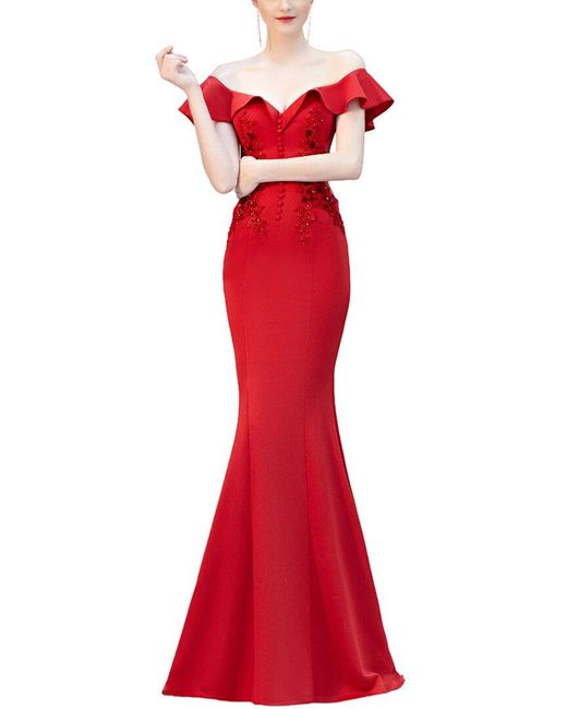 KALINNU Red Maxi Dress