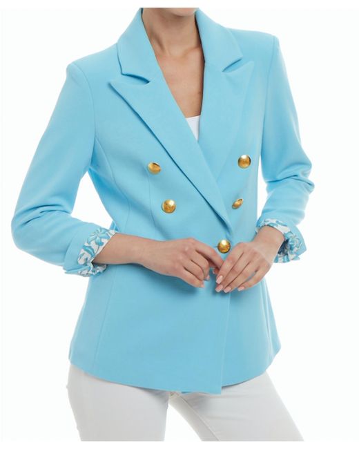Patty Kim Blue Bermuda Jacket Turquoise