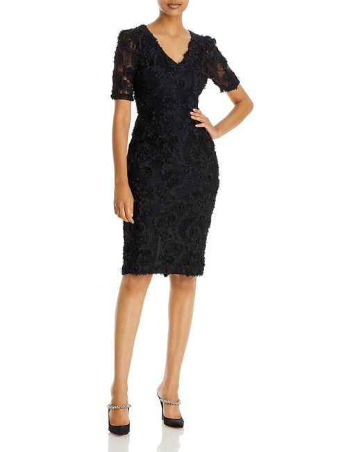 Aqua Black Lace Knee-length Cocktail And Party Dress