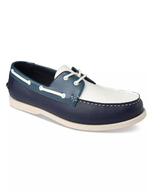 Club Room Blue Elliot 100134206 Boat Shoes Polyurethane Moc-Toe Mkzz42 for men