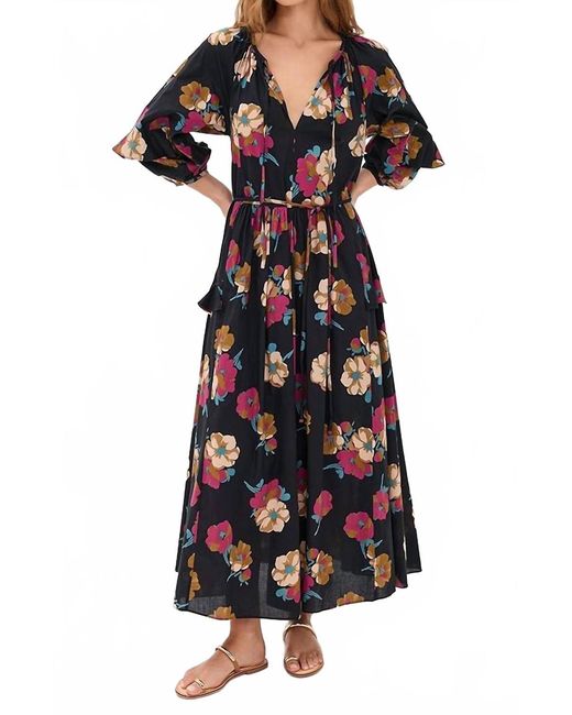 chinese dress ladies Santa Cecilia Dress Batik Floral Navy S main image 0