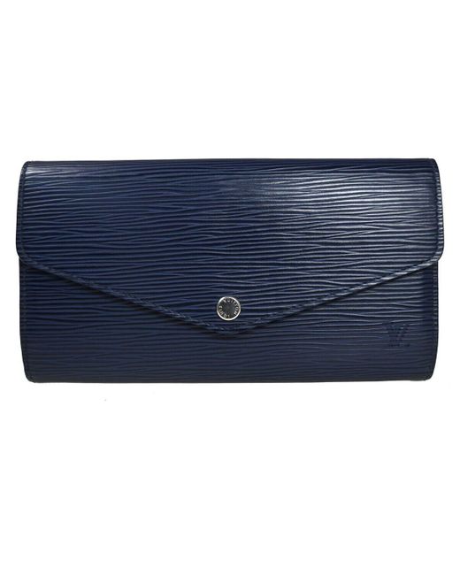 Louis Vuitton Blue Portefeuille Sarah Leather Wallet (pre-owned)