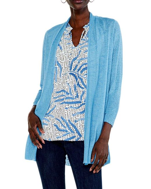 NIC+ZOE Nic+zoe Go To Featherweight Cardigan in Blue | Lyst