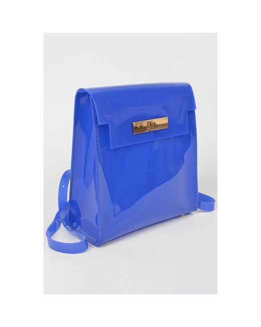 Fashnzfab Blue Cleared Transparent Iconic Backpack