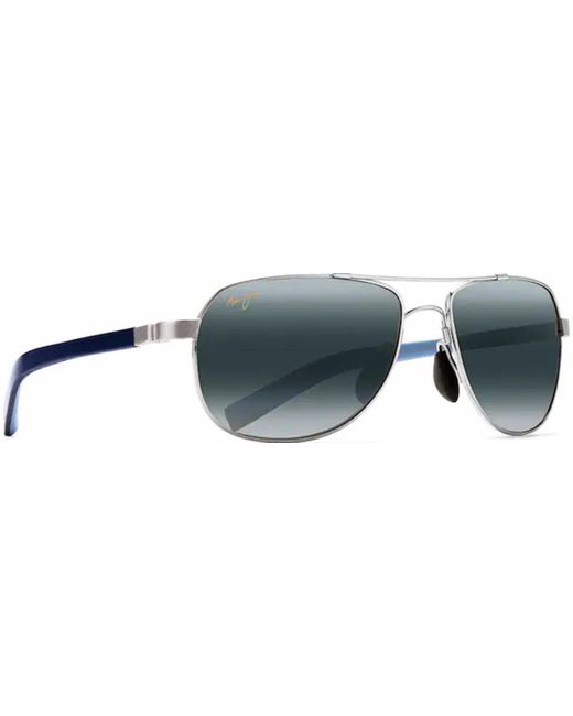 Maui Jim Black Guardrails Polarized Aviator Sunglasses 327 for men