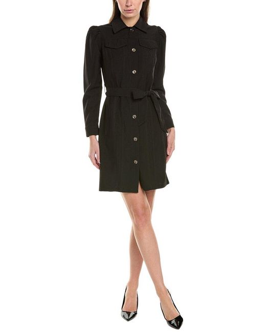 Nanette Lepore Women's Black Midi Shirtdress