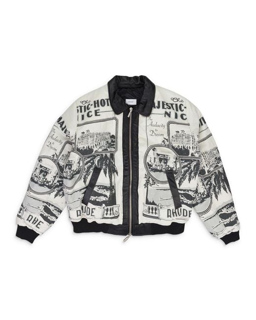 Rhude Gray Vouyage Bomber Jacket for men
