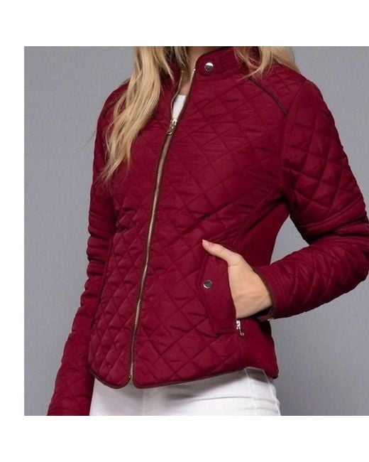 Active Basic Red Quilted Padding Jacket