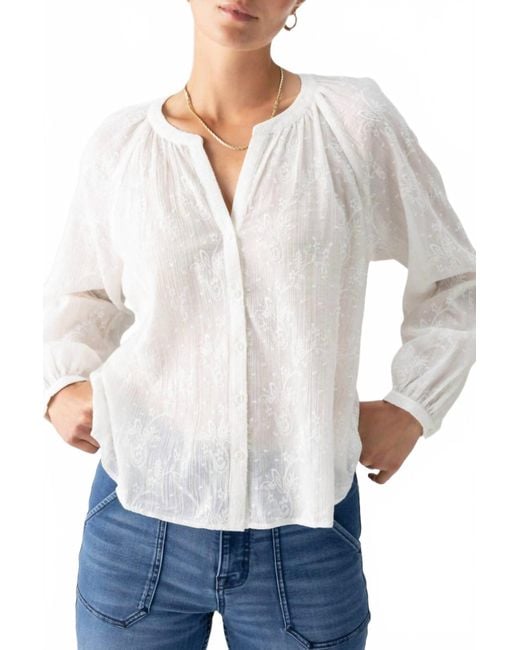 Sanctuary White Shimmer Blouse