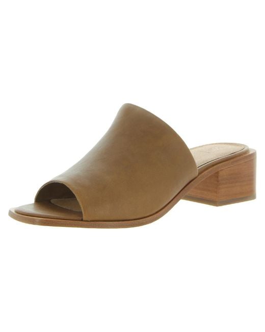 Frye Brown Lucia Square Toe Open Back Mules