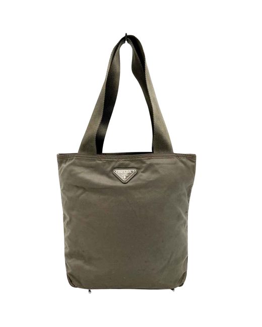 Prada Green Tessuto Synthetic Tote Bag (pre-owned)