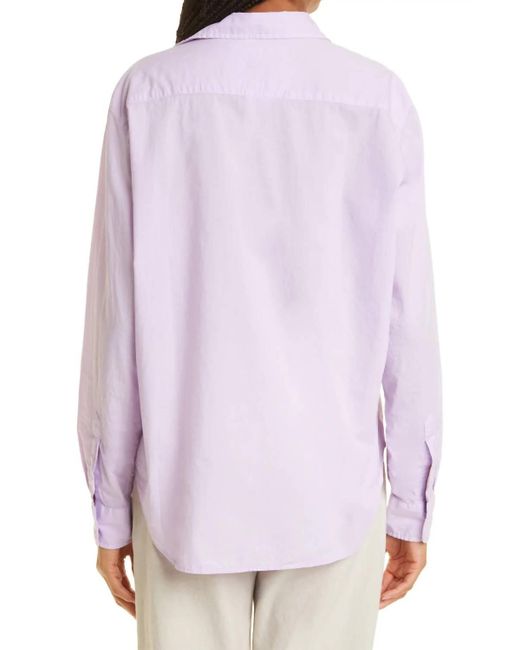 Frank & Eileen Eileen Woven Cotton Button-up Shirt in Purple