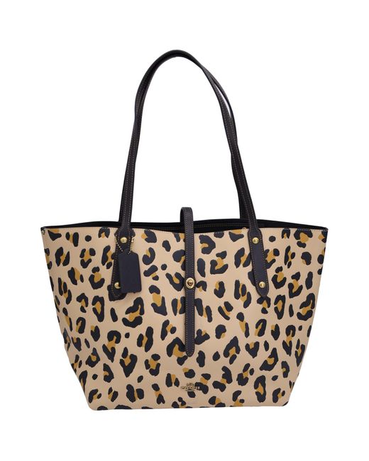COACH White Leopard-print Market Tote Bag