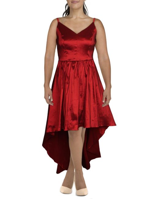 B Darlin Plus Taffeta Hi Low Formal Dress in Red Lyst