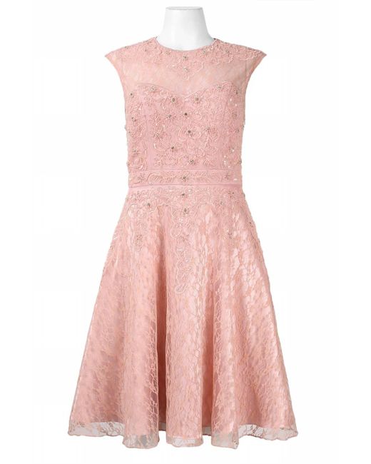 Sue Wong Pink Cutout Back Floral Party Dress