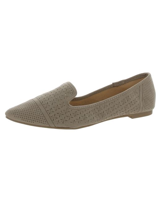 Xoxo Natural Vancy Faux Leather Slip On Ballet Flats