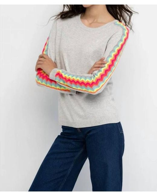 Lisa Todd Gray Neon Trim Sweater