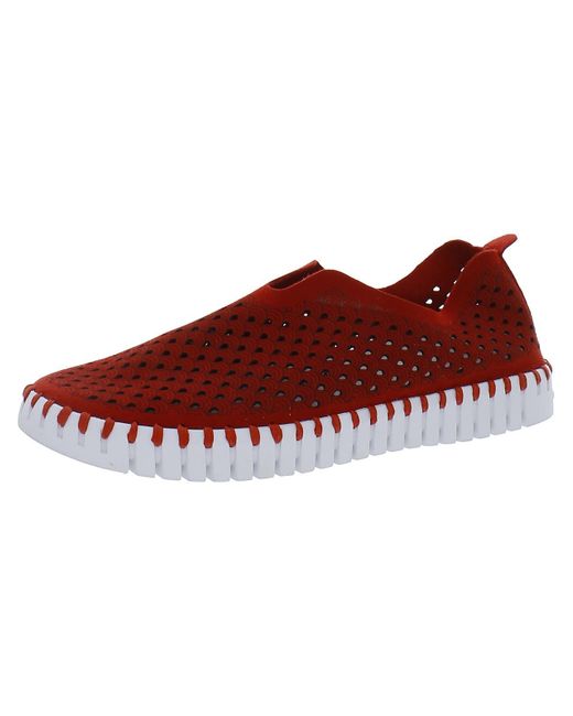 Ilse Jacobsen Red Slip On Flat Loafers