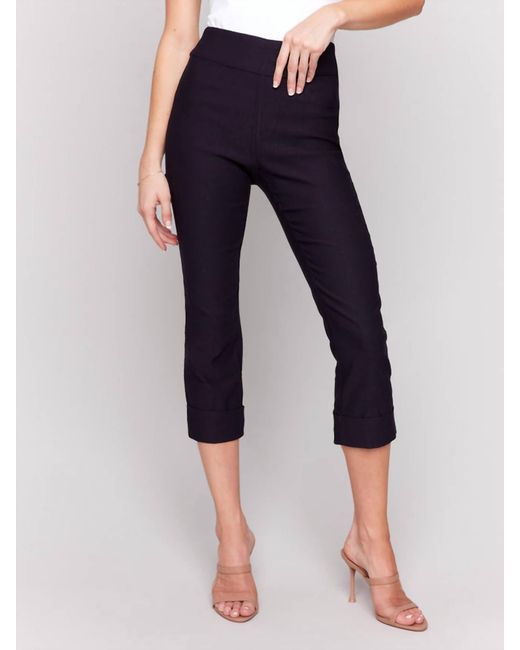 Charlie b Blue Stretch Pull-On Capri Pants