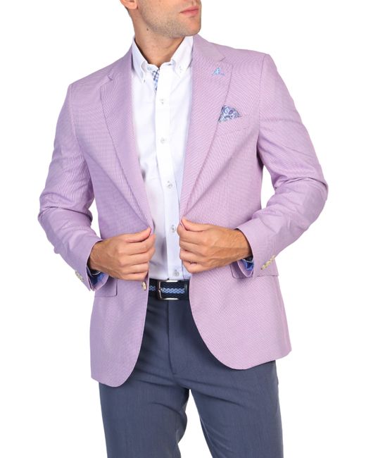 Tailorbyrd Purple Mini Houndstooth Sport Coat for men