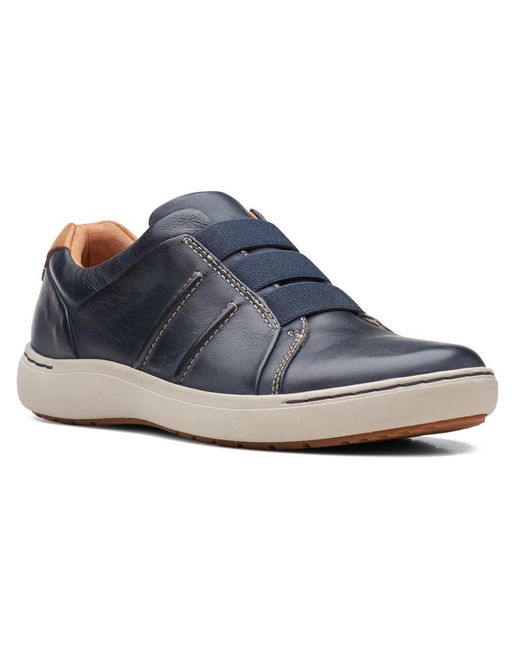 Clarks Blue Nalle Ease Leather Embossed Casual And Fashion Sneakers