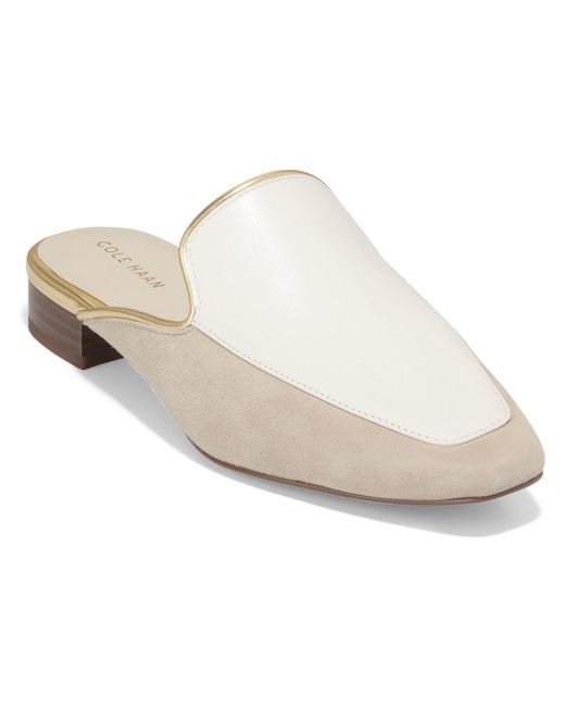 Cole Haan White Perley Leather Slip-on Mules