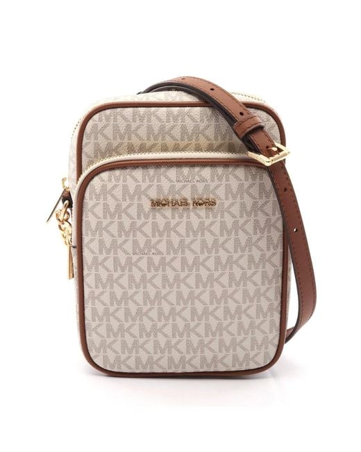 Michael Kors Natural Jet Set Travel Shoulder Bag Leather Pvc