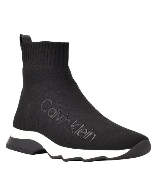 Calvin Klein Black Karmina Canvas Slip On Ankle Boots