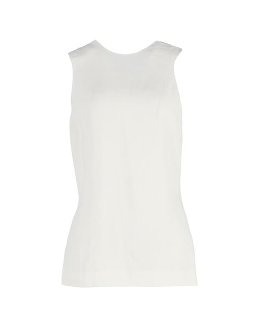 Khaite White Cross-Back Top