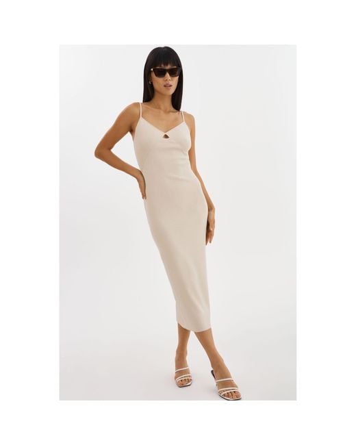 Lamarque White Bettina Rib Knit Dress