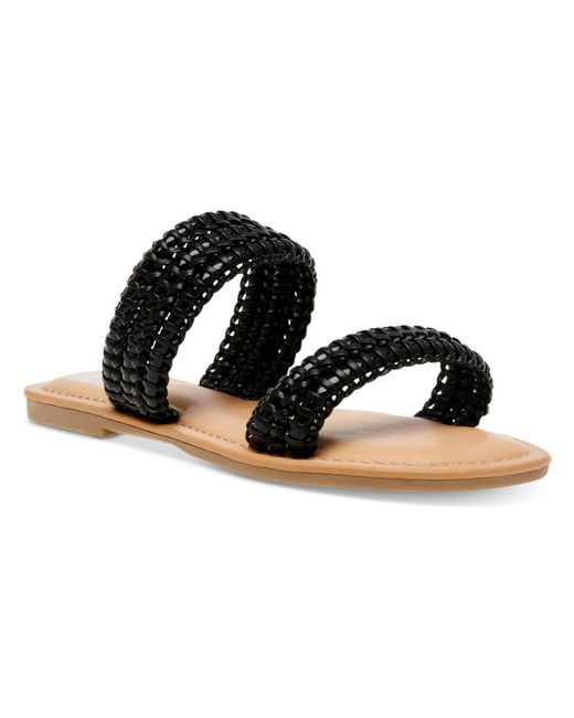 Dolce Vita Black Joolip Woven Slip On Slide Sandals
