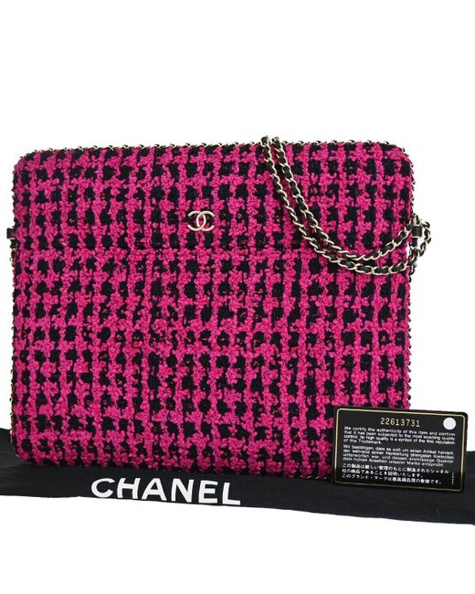 Chanel Purple Tweed Shoulder Bag (pre-owned)