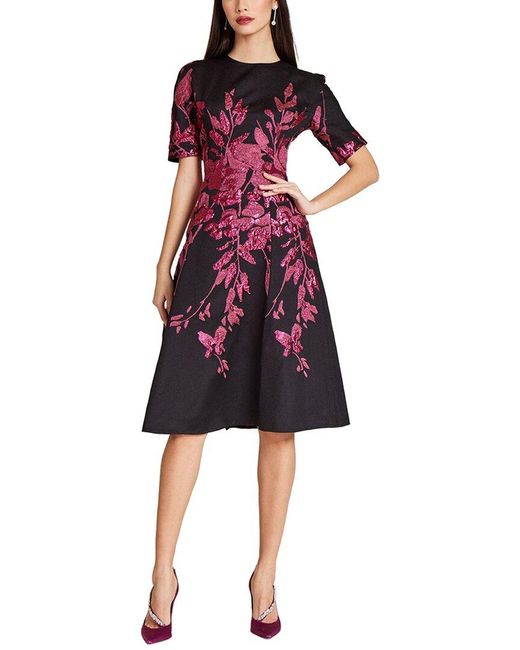Teri Jon Red Special Occasion Short Printed Dress