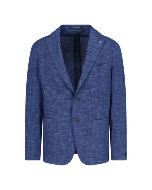 Tagliatore Blue Single-Breasted Blazer for men