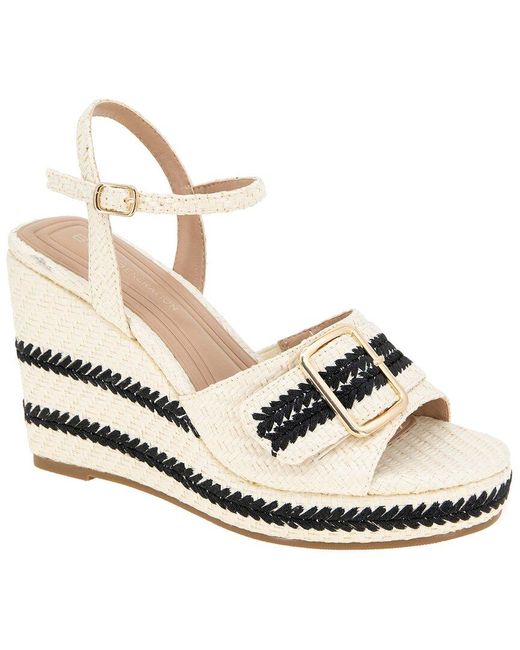 BCBGeneration Metallic Elo Raffia Wedge