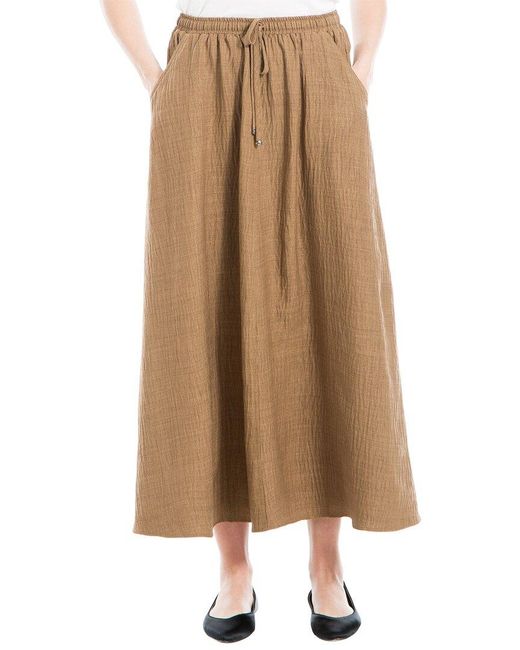 Max Studio Natural Drawstring Maxi Skirt