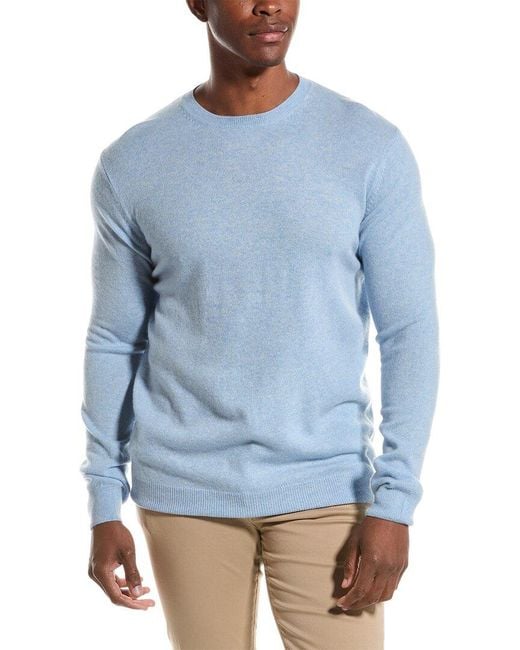 Forte Blue Classic Cashmere Crewneck Sweater for men