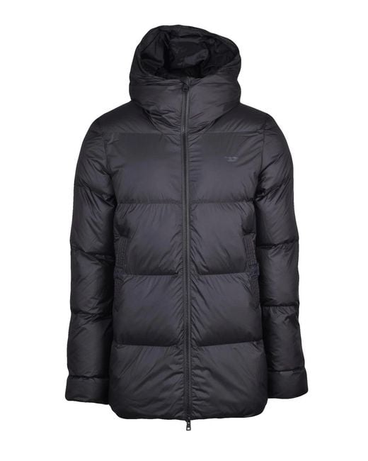 DIESEL Black Polyester Down Jacket